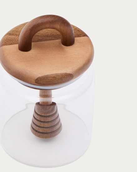 Nukha Банка для меда из стекла и 100% древесины акации FSC