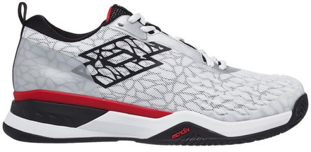 Мужские кроссовки теннисные Lotto Raptor Hyperpulse 100 Clay M - all white/all black/flame red