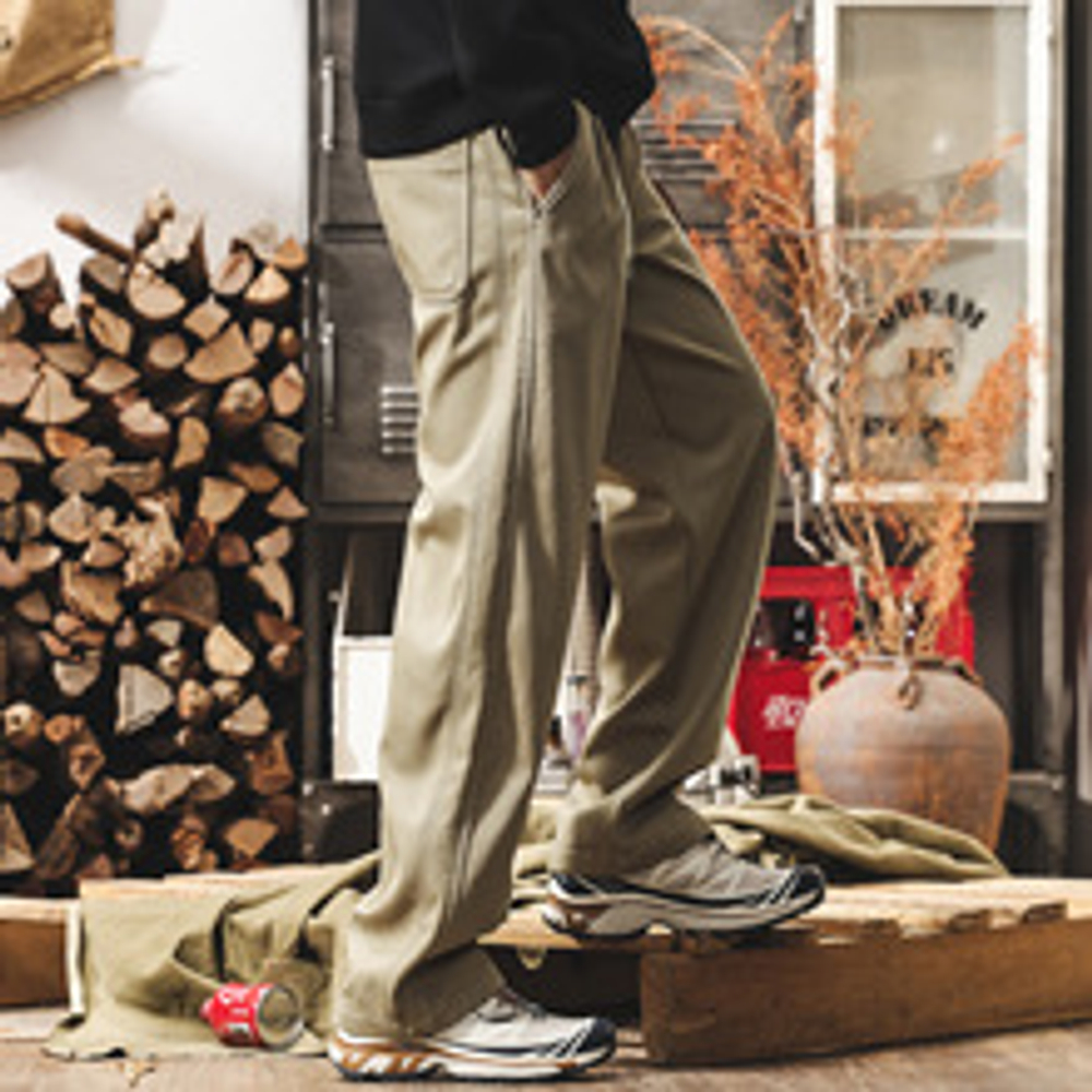 Брюки из лиоцелла Tencel для мужчин, свободные прямые длинные брюки для мужчин