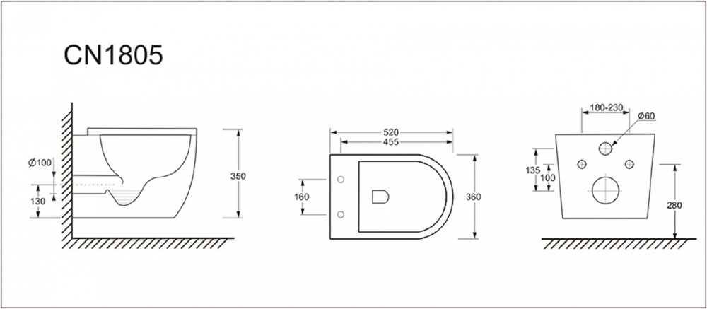 Комплект подвесной безободковый унитаз Ceramica Nova Mia Rimless CN1805 с сиденьем микролифт + Geberit Duofix UP320 111.300.00.5