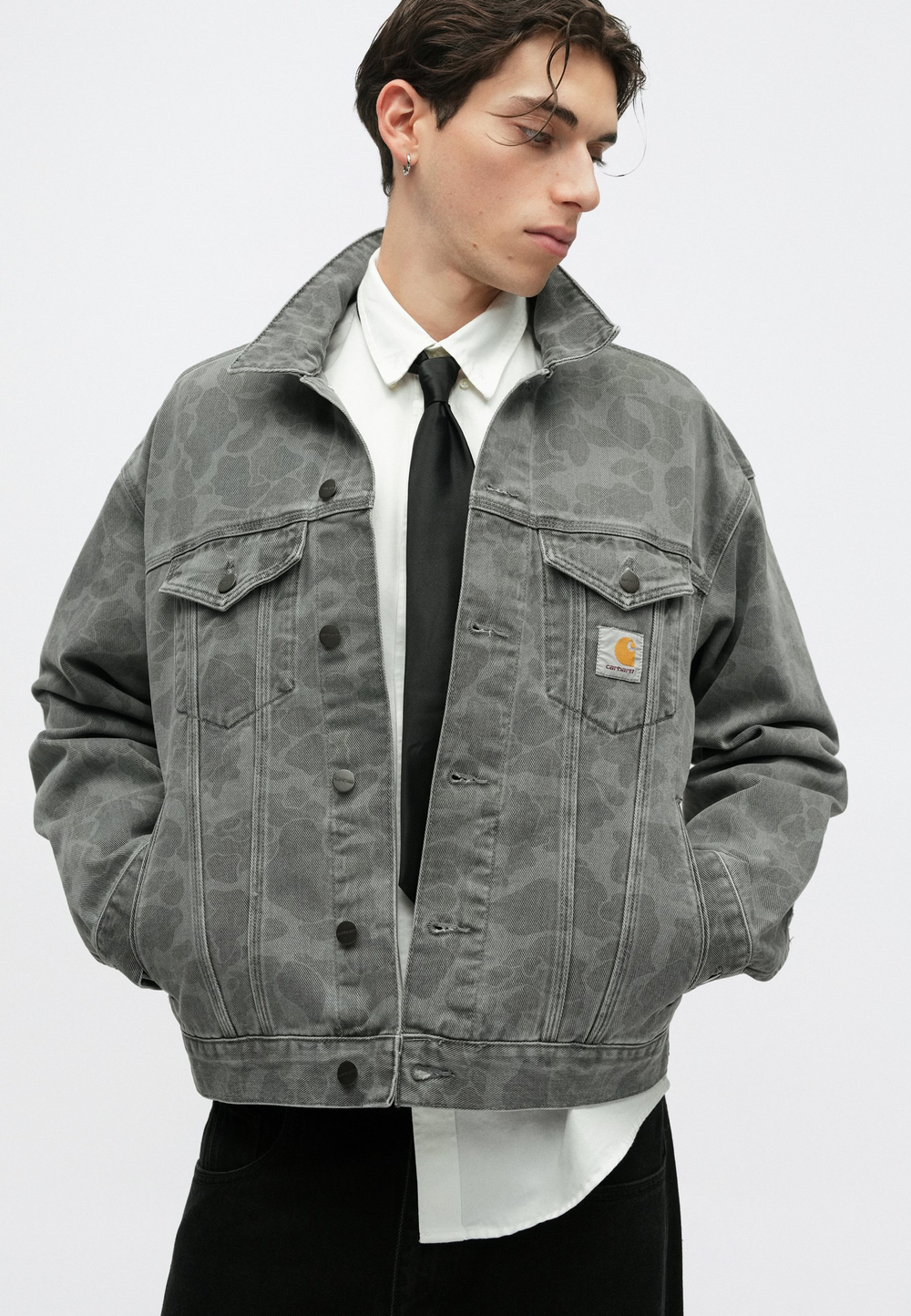 Carhartt WIP HELSTON - Джинсовая куртка - Чёрный