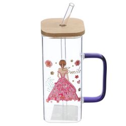 GAEM Кружка с крышкой и трубочкой, 350 мл, L9,5 W6 H18 см, 4в.