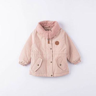 Parka with faux fur collar - Praline