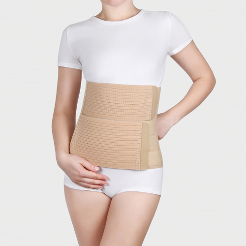 Бандаж послеоперационный двойная утягивающая панель р.S бежевый, ПО-25Р/2