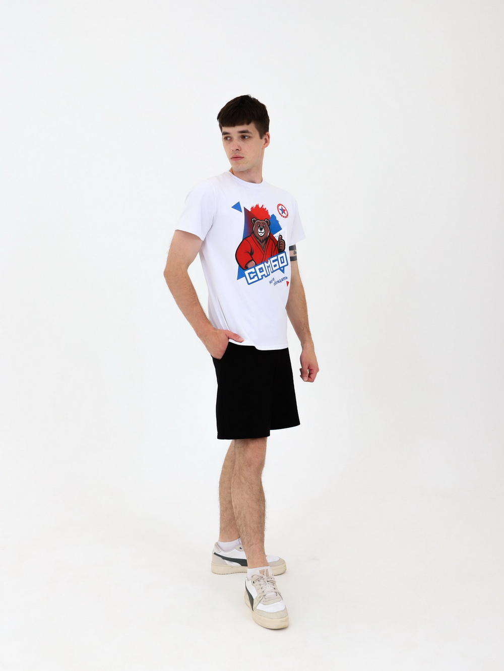 Футболка для САМБО белая мод.1