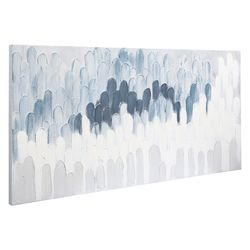 Панно декоративное с ручной росписью By Feel, 140х70 см, серо-голубое