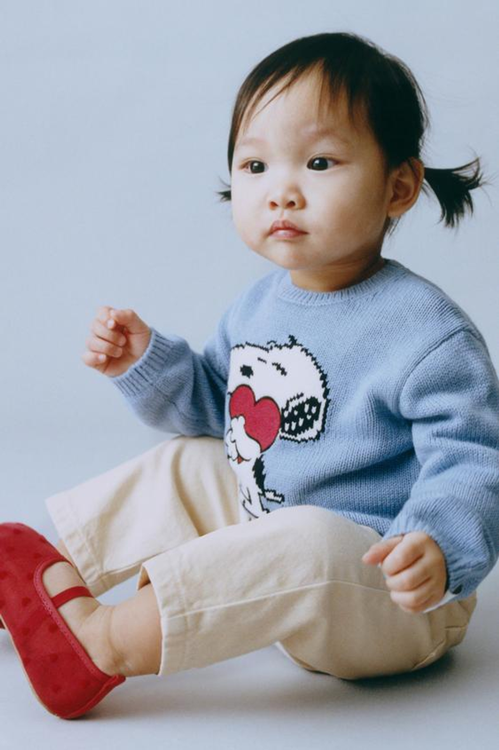 ZARA ВЯЗАНЫЙ ДЖЕМПЕР SNOOPY PEANUTS™, ГОЛУБОЙ