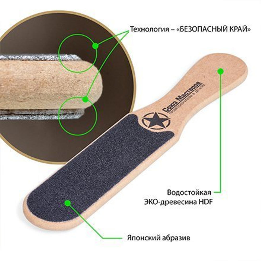 Союз мастеров Тур на юг - Эргономичная терка для педикюра двухсторонняя абразив 100х180 3