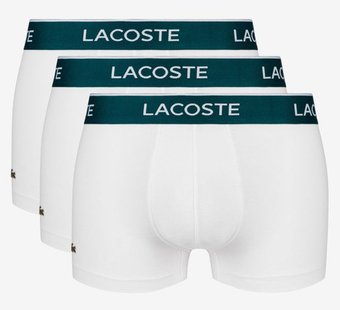 Мужские спортивные боксеры Lacoste Casual Cotton Stretch Boxer 3P - белый