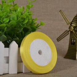 Лента атласная 12 мм(23 метра, цвет №15  желтый)