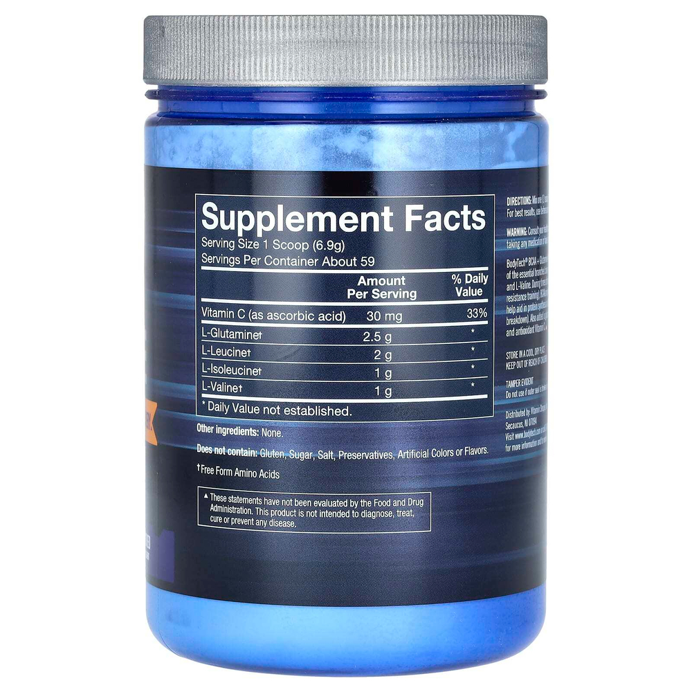 BodyTech, BCAA и глутамин в порошке, без вкусовых добавок, 409 г (14,4 унции)