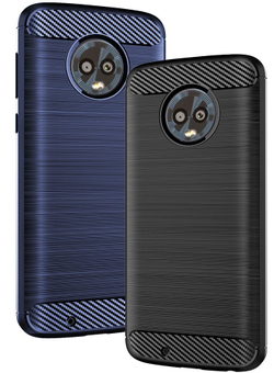 Чехол для Motorola Moto G6 цвет Blue (синий), серия Carbon от Caseport