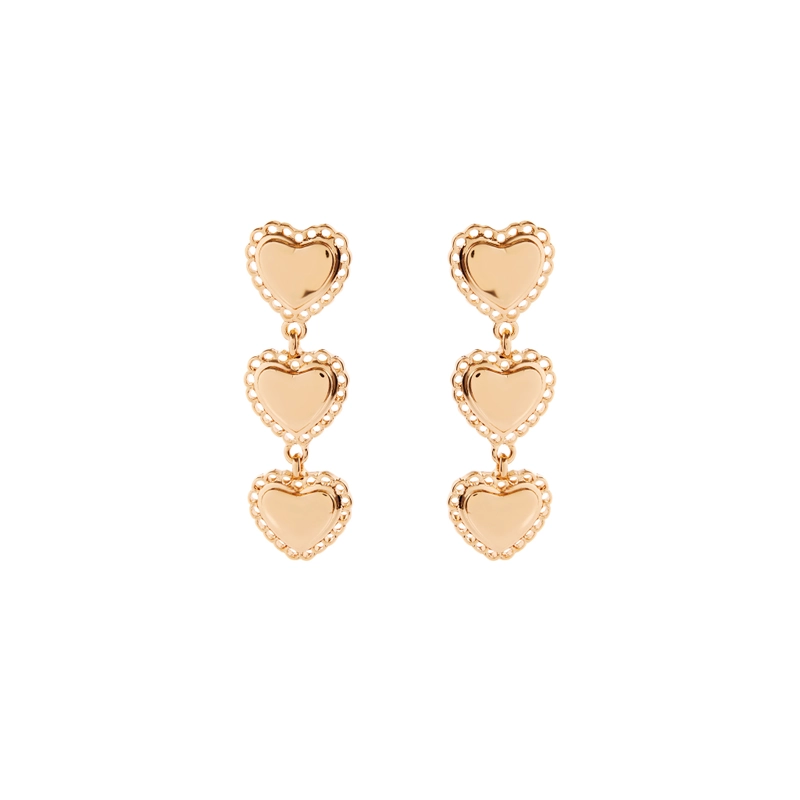Серьги Три Сердечка – Золото