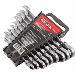 Ключи комбинированные трещоточные с шарниром (8,10,12,13,14,16,17,18,19мм ) набор 9пр. Baum Auto##BaumAuto BM-51092F