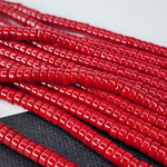 Бусины шайбы, рондель, красный, лэмпворк, стекло, р-р 6мм, цена за набор 10 шт