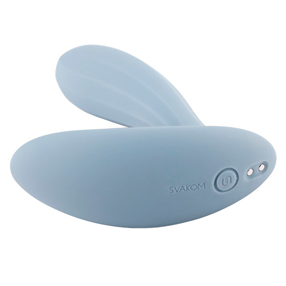 Голубой интерактивный вибратор для точки G Svakom Erica Dusty-Blue App-Controlled Wearable Vibrator SC015A-DB