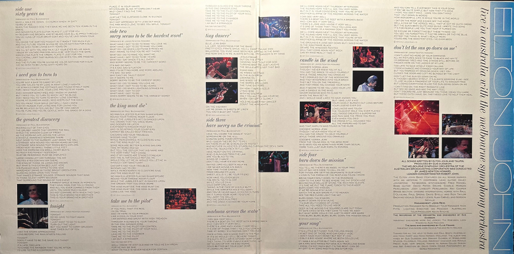 Elton John - Live In Australia With The Melbourne Symphony Orchestra 2LP (Голландия 1987г.)