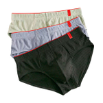 Набор из 3 мужских трусов-брифов из ткани в рубчик (Размер: XXXL) (Цвет: разноцветный)