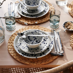 IKEA SILVERSIDA  (ИКЕА СИЛВЕРСИДА)  -  Миска, узор/синий, 14 см