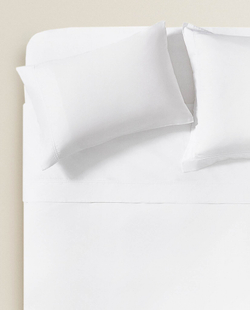 ZARA HOME (300 НИТЕЙ) НАТЯЖНАЯ ПРОСТЫНЯ ИЗ ХЛОПКА, БЕЛЫЙ