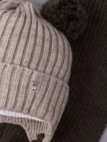 Шапка детская осенняя и шарф с ушками