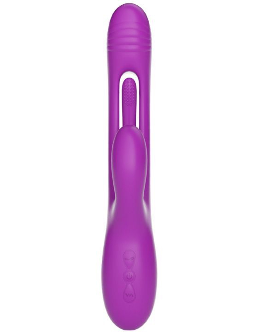 Фиолетовый ударный вибратор-кролик G-Hit - 24 см. (Цвет: фиолетовый)