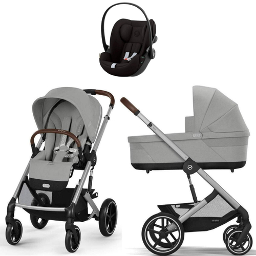 Коляска Cybex Balios S Lux SLV complete Cloud G Magic Black 3 в 1 Stone Grey с дождевиками
