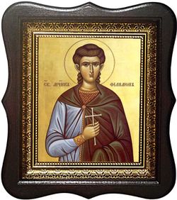 Филимон Антинойский Мученик. Икона на холсте в киоте