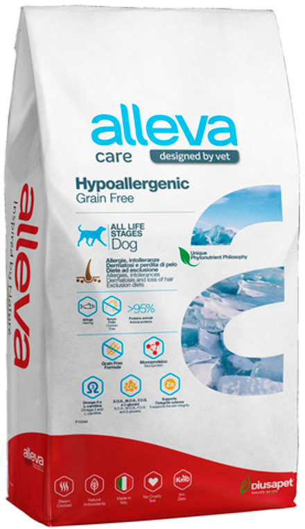 Alleva Care 12кг Hypoallergenic Grain Free Корм для собак, гипоаллергенный, для снижения пищевой непереносимости, беззерновой