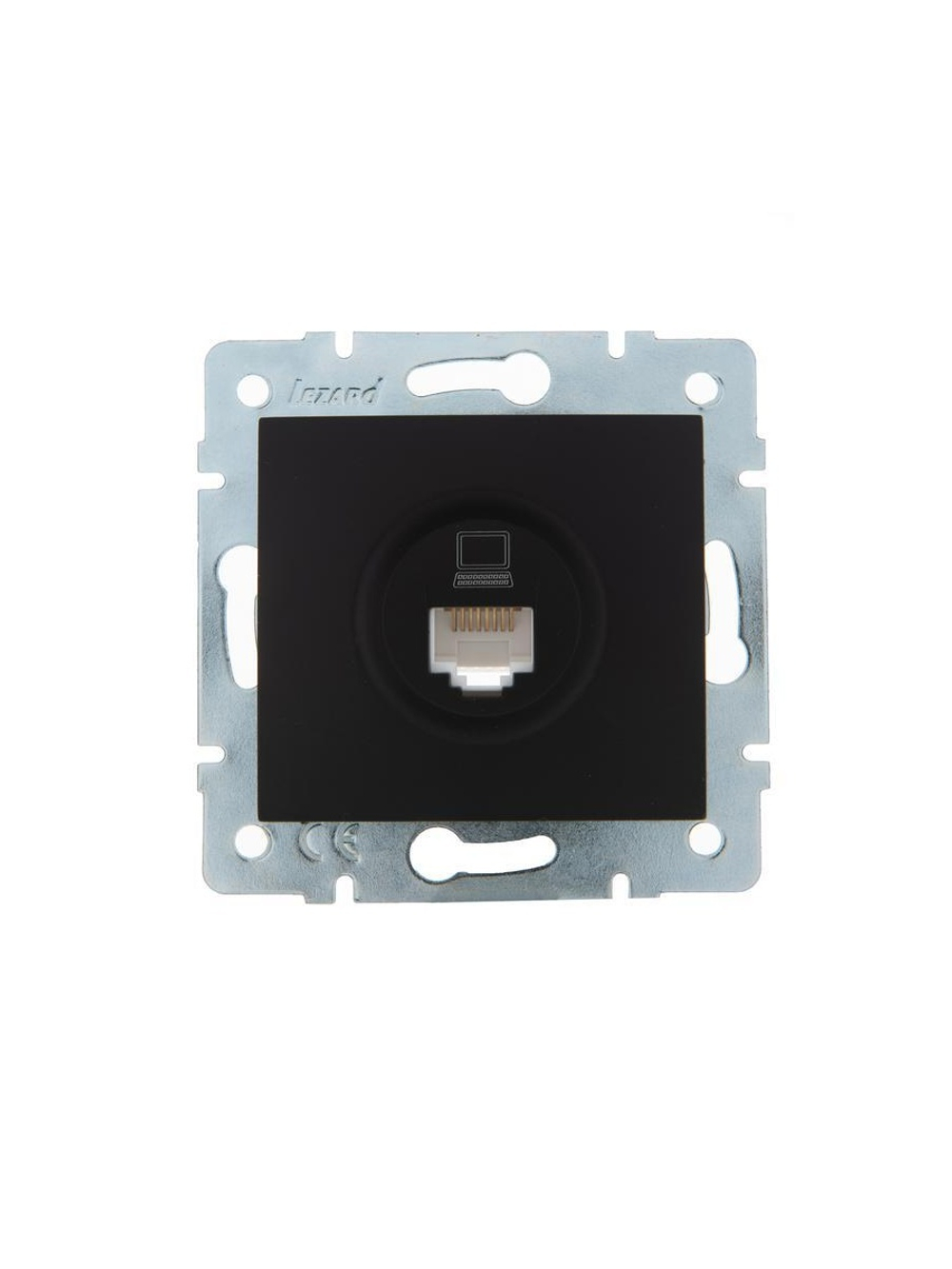 Розетка компьютерная 1-м СП Karina RJ45 механизм черн. бархат LEZARD 707-4288-139
