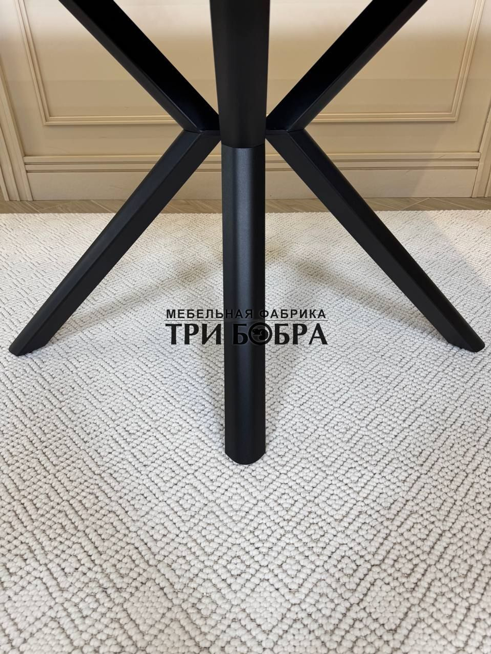 Кухонный раскладной стол "Монако" из керамогранита, белый мрамор