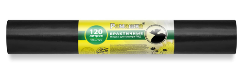 Мешки для мусора 120л РОМАШКА ПРАКТИЧНЫЕ 10шт ПВД 70*110 (20шт/кор)