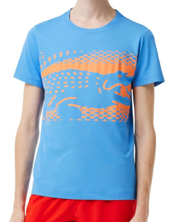 Футболка мужская теннисная Lacoste Tennis x Novak Djokovic T-shirt - blue