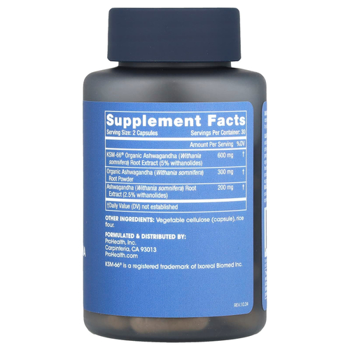 ProHealth Longevity, Ашваганда полного спектра, 60 капсул