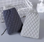 Мочалка - варежка для тела жёсткая «Premium -Fargo», цвет тёмно - серый, 14*24см (ZIP пакет)