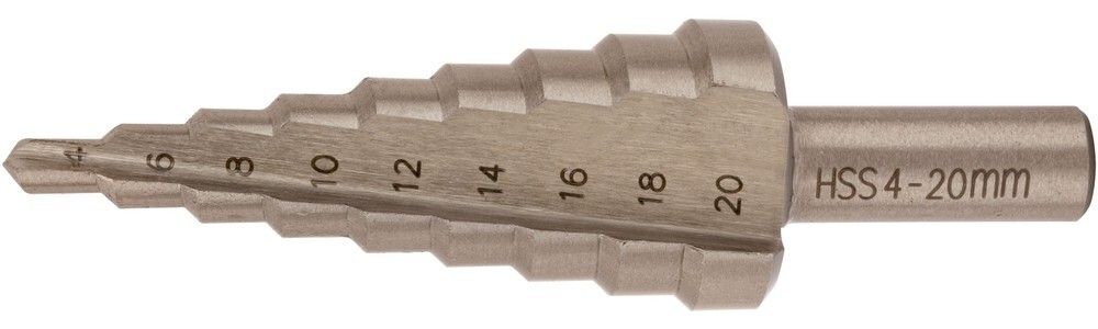 36402 Сверло ступенчатое HSS по металлу, 9 ступеней, 4-20 мм