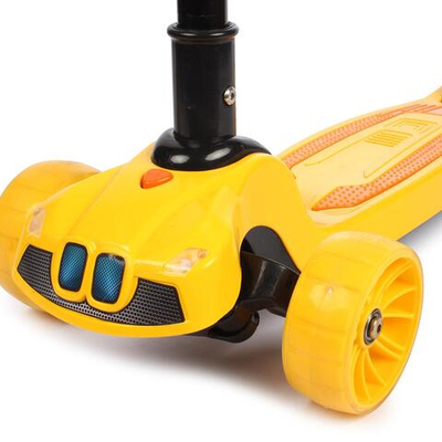 Самокат 3-х колесный, свет, звук, 03Б (желтый)