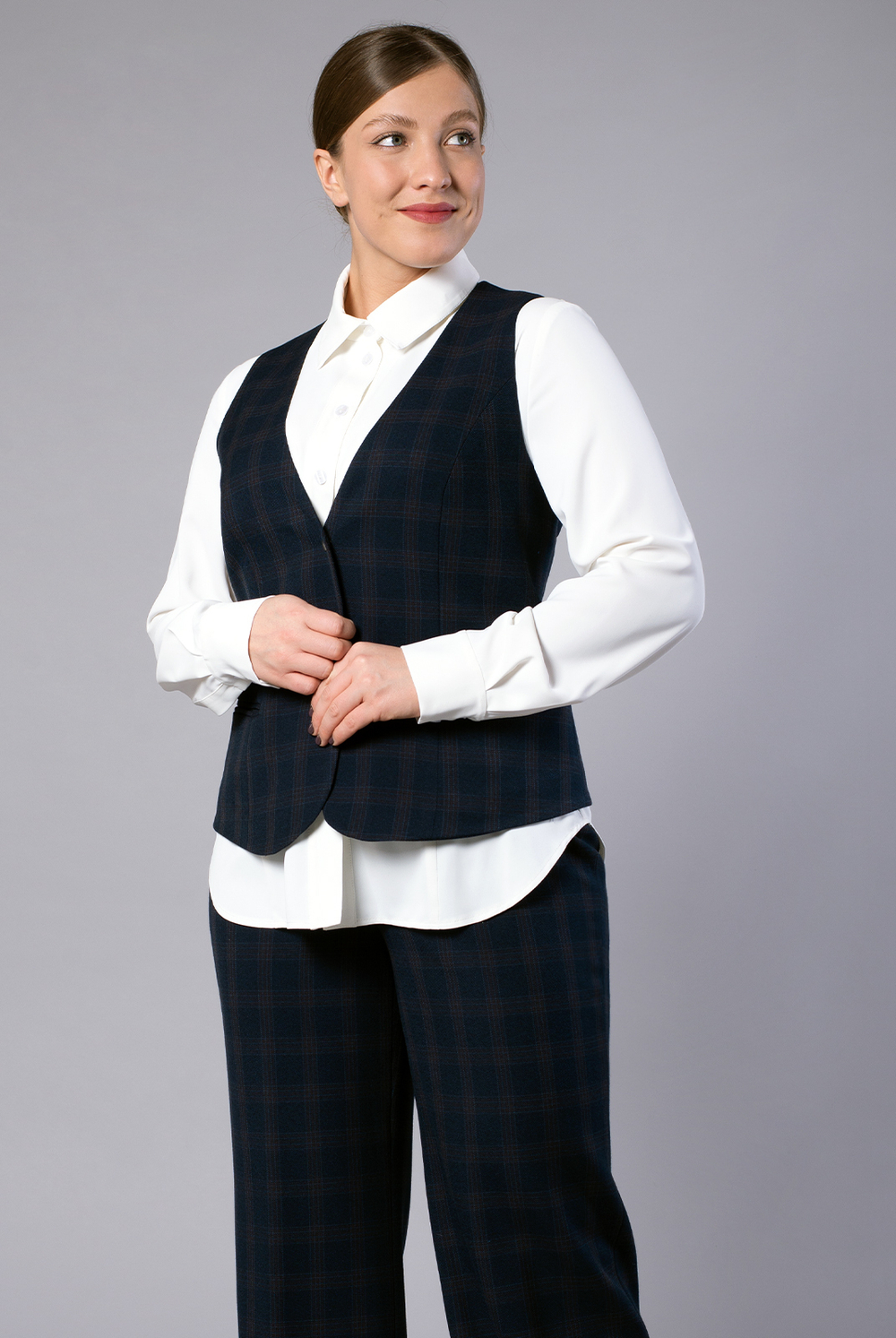 Жилет женский 3805зп, клетка #321К063805зп