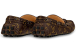 LOUIS VUITTON Arizona Moccasin Shoes "Brown Logo Monogram"