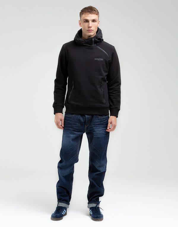 Худи We Don’t Care Diagonal Zip Hoodie Black - фото 2