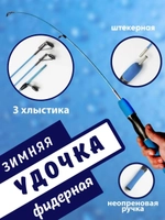 Удочка зимняя синяя 65 см