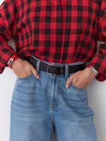 БАЗОВЫЙ РЕМЕНЬ С ПРЯМОУГОЛЬНОЙ ПРЯЖКОЙ BLACK