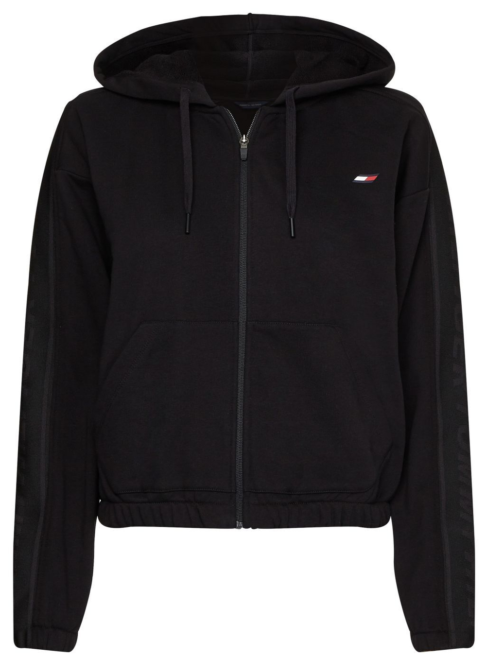 Женская теннисная куртка Tommy Hilfiger Relaxed Branded Zip Up Hoodie - black
