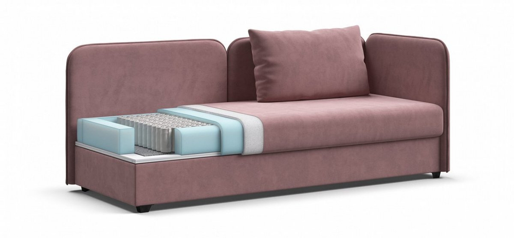 Тахта Ирис Велюр Монолит розовый