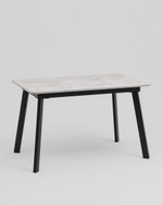 Стол Batu new 120-160/80/76 столешница ЛМДФ ароза светлая подстолье металл черный