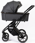 Детская коляска Peppy Tecla 3 в 1 с автокреслом Rise Shadow Antrazit Chrome Edition (Графитовый)