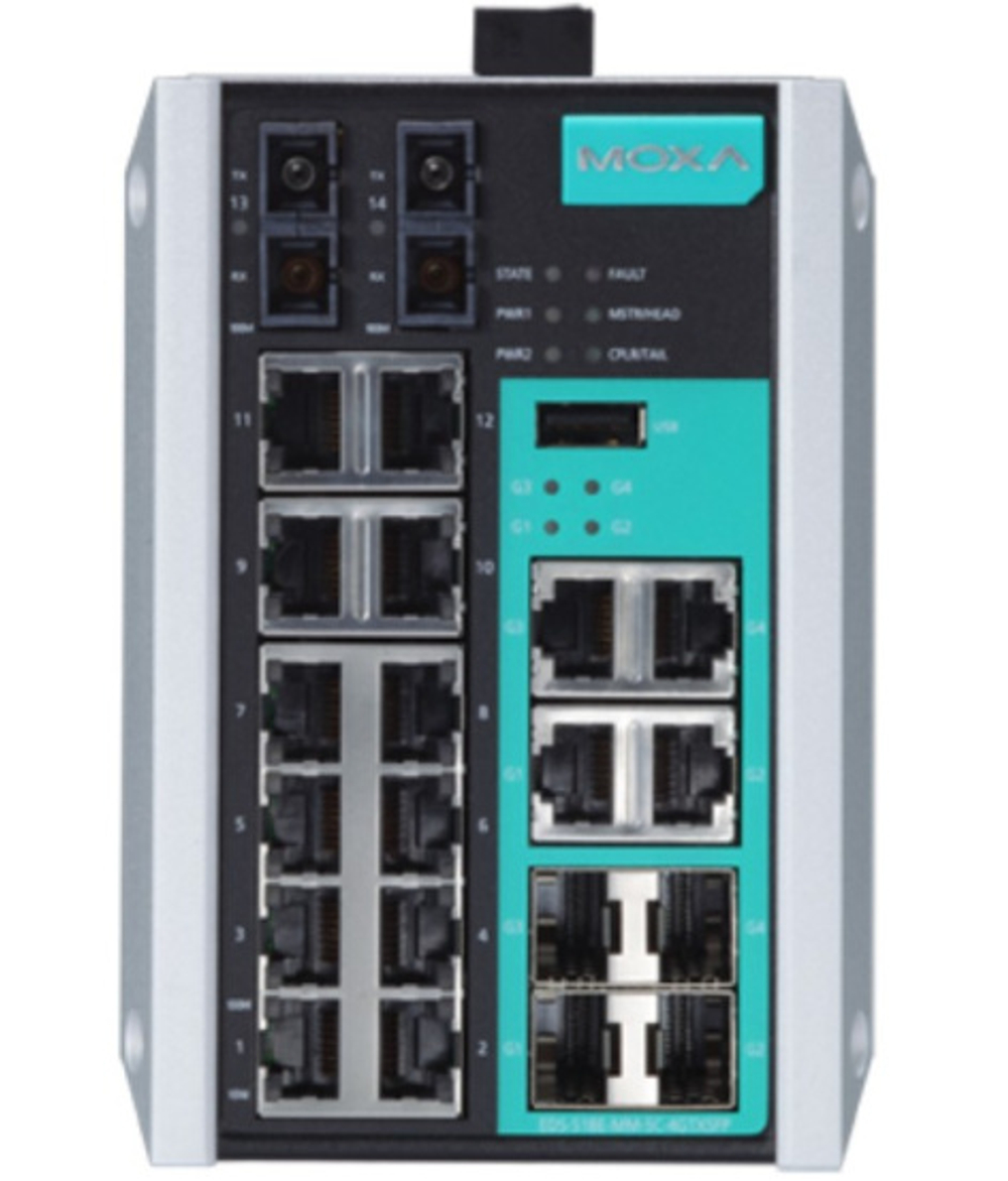 Коммутатор управляемый MOXA EDS-518E-MM-SC-4GTXSFP-T