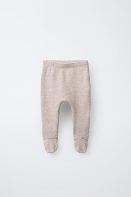 ZARA ЛЕГИНСЫ ИЗ МЯГКОЙ ТКАНИ, ЭКРЮ