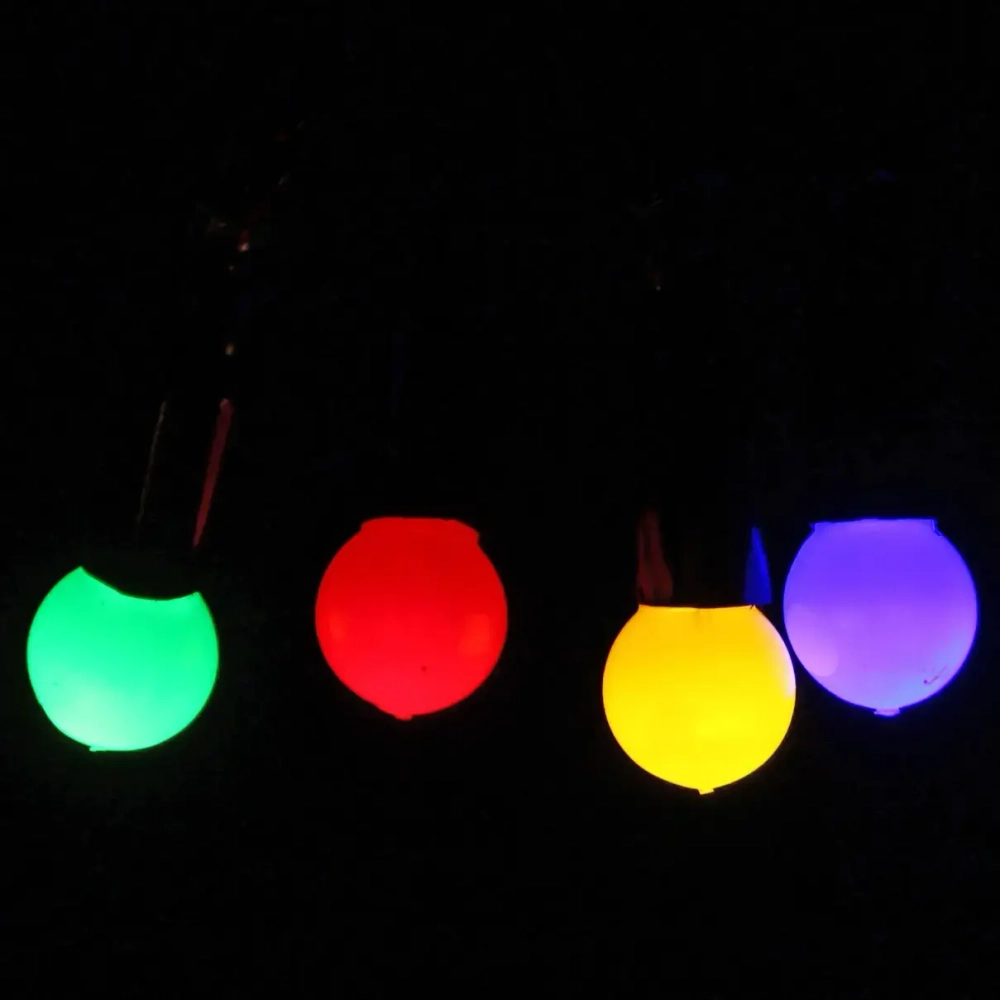 Гирлянда для дома 5м 50 ламп LED с насадками ЦВЕТНЫЕ ШАРЫ 1 см, чёрный пров. 8 реж, IP-20 Мультицвет (возможность соединения)