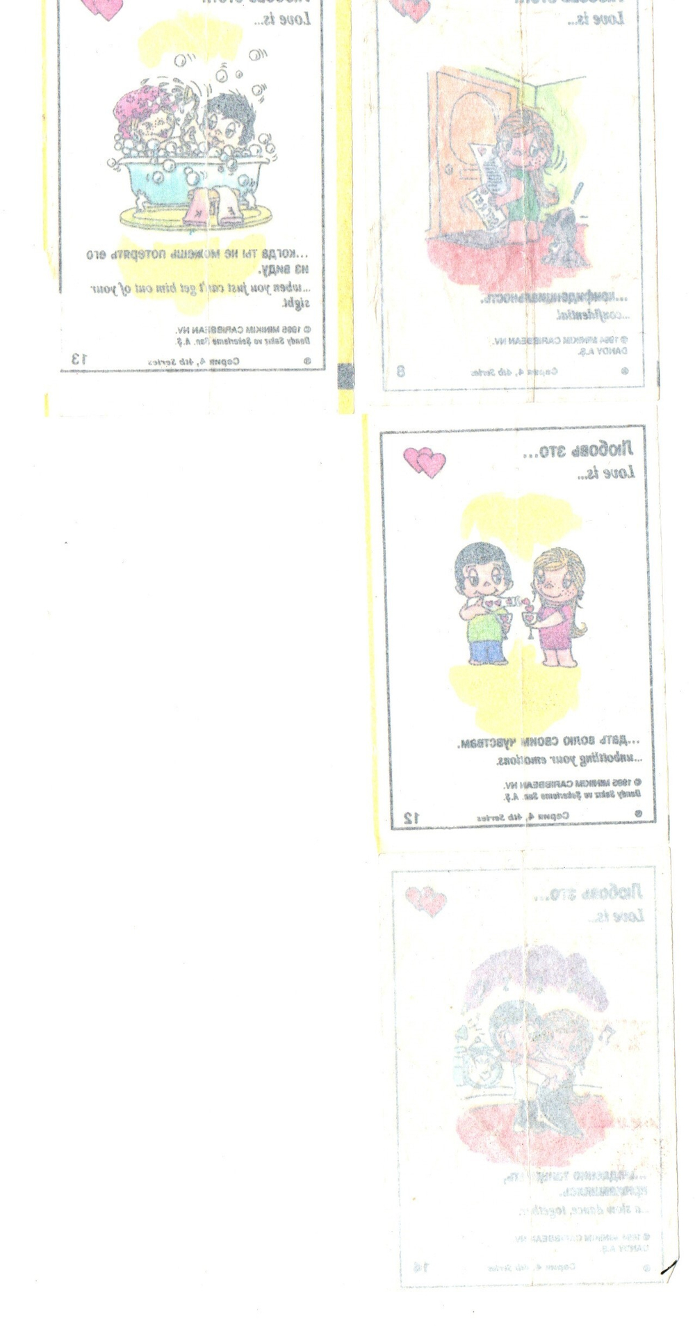 Набор из 40 вкладышей Love is ... 4 серия без Dandy Sakiz повторов. 1994 - 1995 год